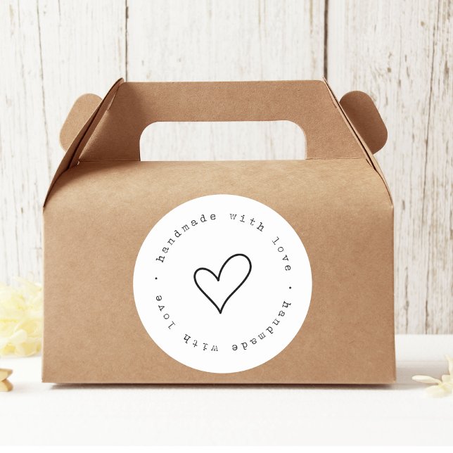 Handmade with Love with Heart Sticker | Custom  (Creator Uploaded)