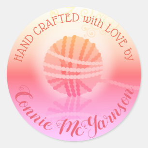 Handmade yarn crafts knitting crochet sticker