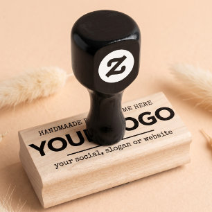 Handmade Your Business Inline Logo Custom Rubber Stamp