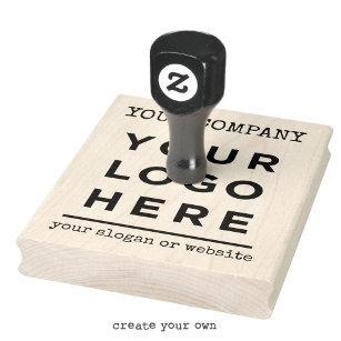 Custom Business Logo Rubber Stamp, Zazzle