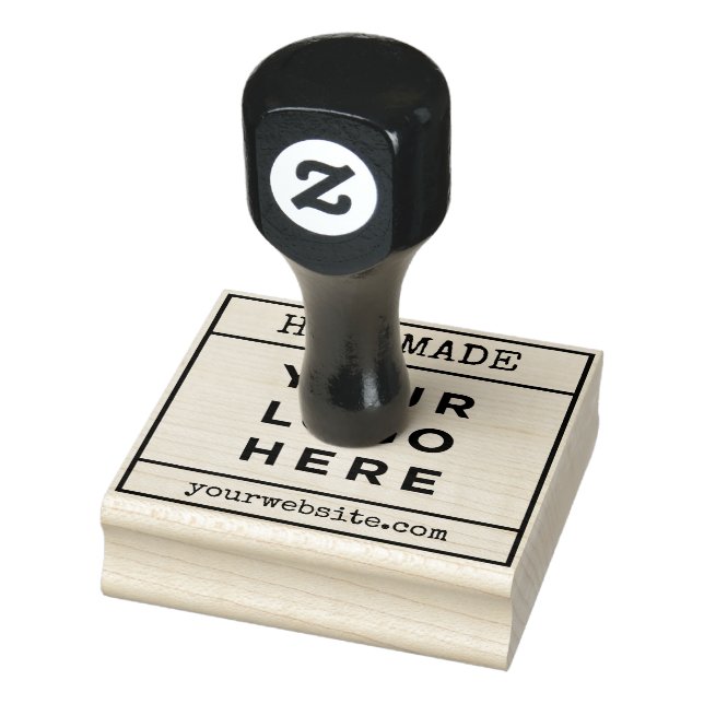 Handmade Your Business Logo Handled Rubber Stamp (Stamp)