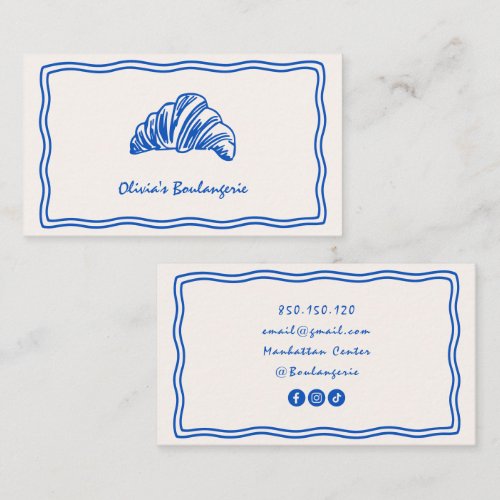 handnwritten doodle bakery business card