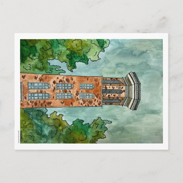 Handpainted Bell tower Postcard (Front)