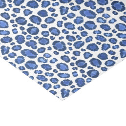 Handpainted Blue And White Leopard Animal Print Tissue Paper