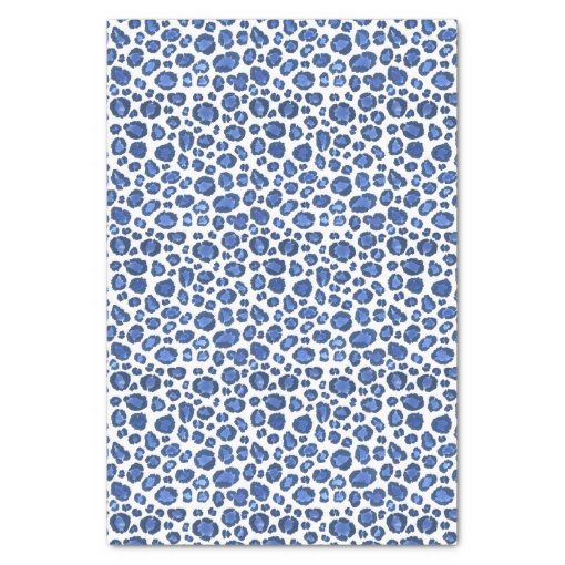 Handpainted Blue And White Leopard Animal Print Tissue Paper Zazzle
