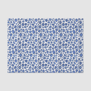 Handpainted Blue And White Leopard Animal Print Tissue Paper