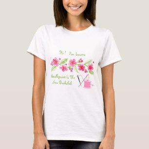 Handpainted Cherry Blossom Needlepoint PERSONALIZE T-Shirt