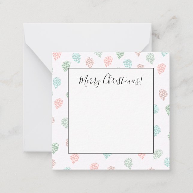 Handpainted Christmas Pine Cones Multicolor Note Card (Front)