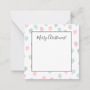 Handpainted Christmas Pine Cones Multicolor Note Card