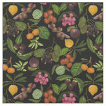 Handpainted Colorful Exotic Tropical Fruit Pattern Fabric