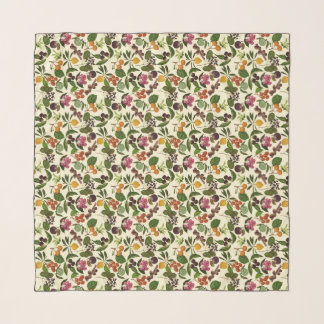 Handpainted Colorful Rustic Tropical Fruit Pattern Scarf