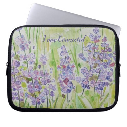 Handpainted Flowers I am Connected _ Laptop Sleeve