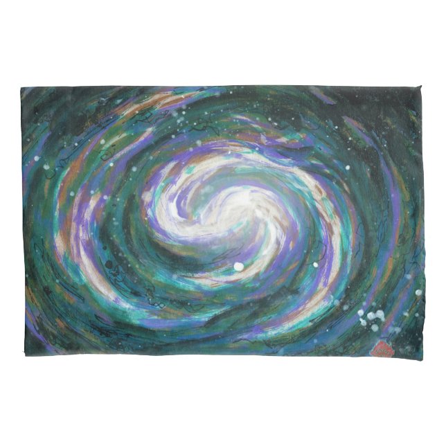 Handpainted Galaxy Pillow Case (Front-Left)