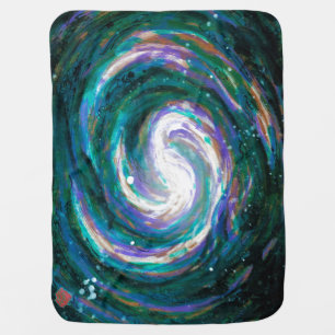 Handpainted Galaxy Receiving Blanket