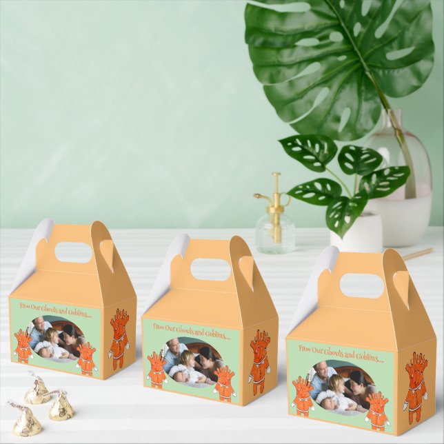 Handpainted Halloween Fun Ghouls Goblins PHOTO Favor Boxes (Multiple)