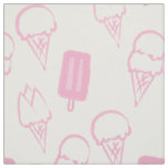 Handpainted Ice Cream Pattern Pink Fabric