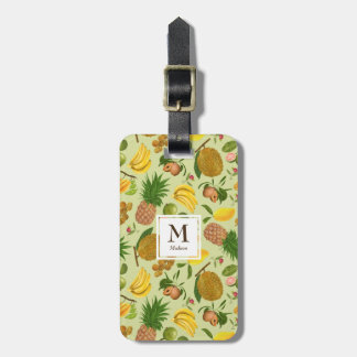 Handpainted Juicy Tropical Fruits Monogram Luggage Tag