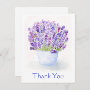 Handpainted Loose Watercolor Lavender Floral Note Card