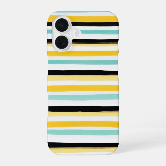 Handpainted Multicolor Horizontal Stripes Iphone Case (Back)