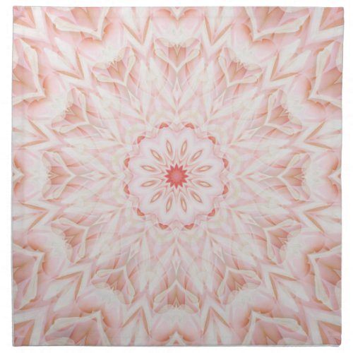 Handpainted Pastel Apricot Mandala Cloth Napkin