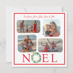 Handpainted PHOTO Christmas Holiday Wreath NOEL