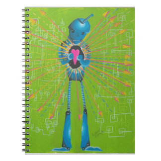 Handpainted print Robot Notebook