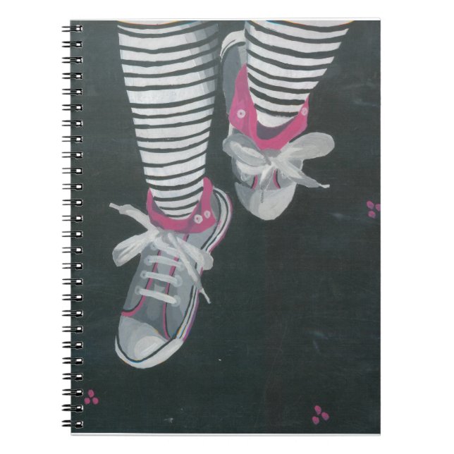 Handpainted print Tennis shoes Notebook (Front)