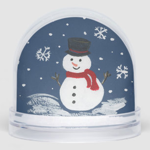 Handpainted Snowman ADD YOUR PHOTO Snow Globe