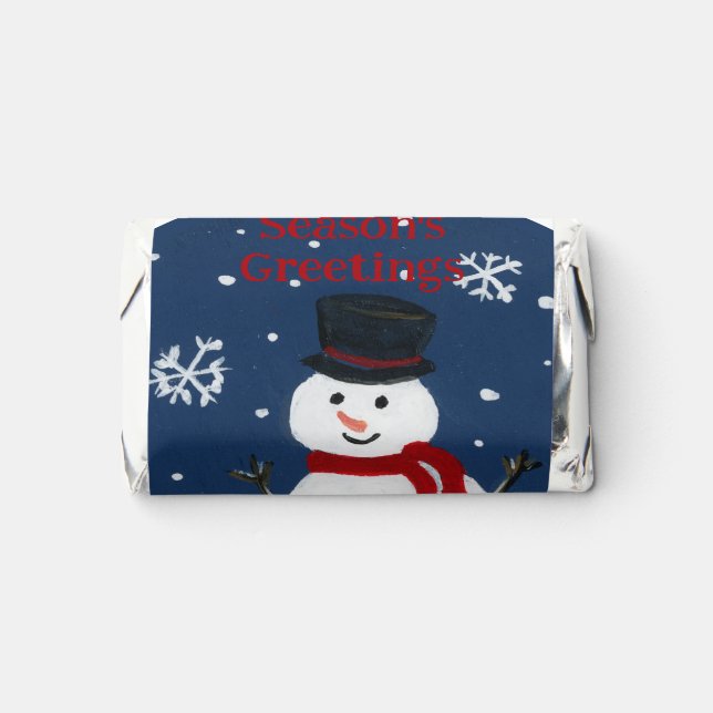 Handpainted Snowman PERSONALIZE NAME Hershey's Miniatures (Front)