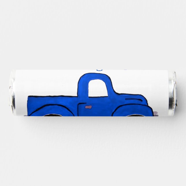 Handpainted Vintage Blue Truck  Breath Savers® Mints (Front)