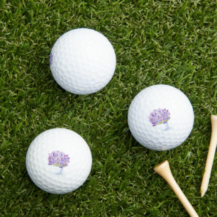 Handpainted Watercolor Lavender Floral Golf Balls