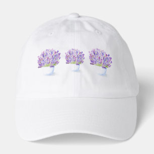 Handpainted Watercolor Lavender Floral Hat