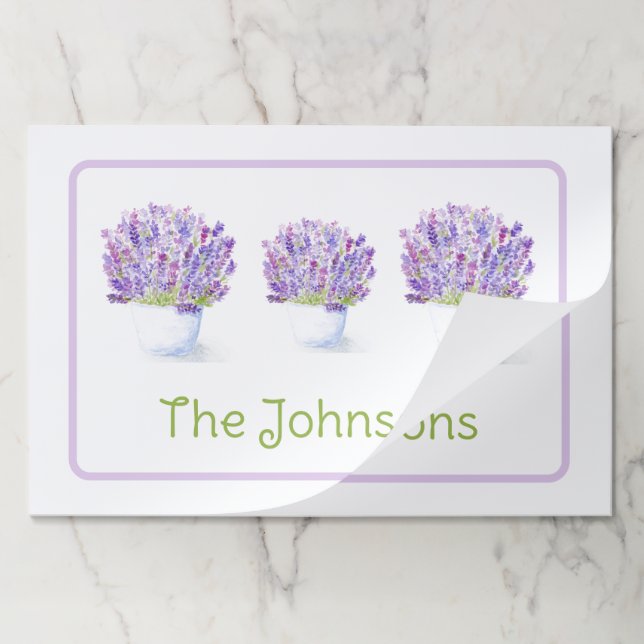 Handpainted Watercolor Lavender Paper Placemats  (Folded)
