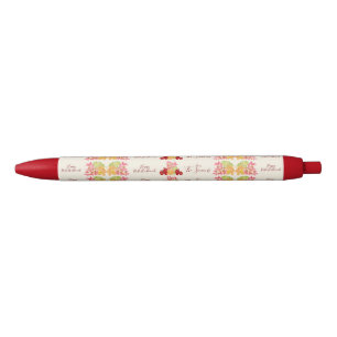Handpainted Watercolor Leaves Apple Rosh Hashanah Pen