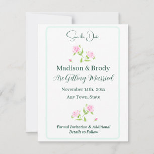 Handpainted Watercolor Roses SAVE THE DATE