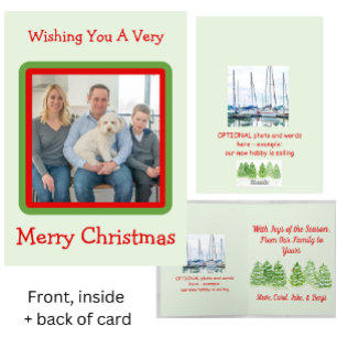 Handpainted Watercolor Snowy Winter Trees PHOTO Holiday Card