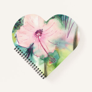 Handpainted Watercolour Belizean Hibiscus Flower Notebook