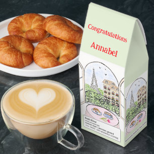 Handpainted Whimsical Paris Eiffel Tower Drawing Roasted Coffee