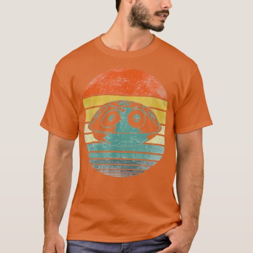 Handpan Hang Drum Musik Yoga Relax Sunset Retro T_Shirt