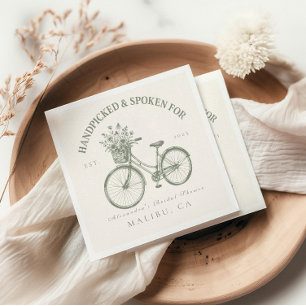Handpicked Floral Bicycle Shower Napkins