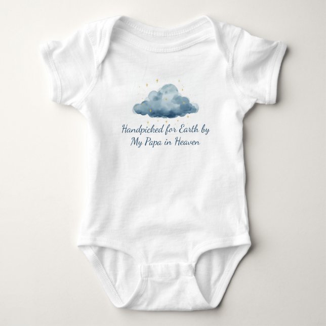 Handpicked for Earth by Papa in Heaven Memorial Baby Bodysuit (Front)