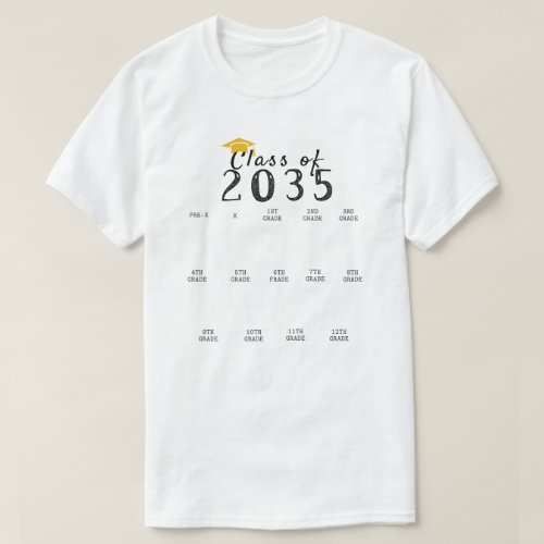 Handprint Graduation Class of 2035 Grow With Me T_Shirt
