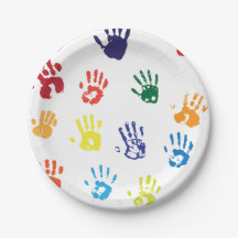 Handprints Paper Plates