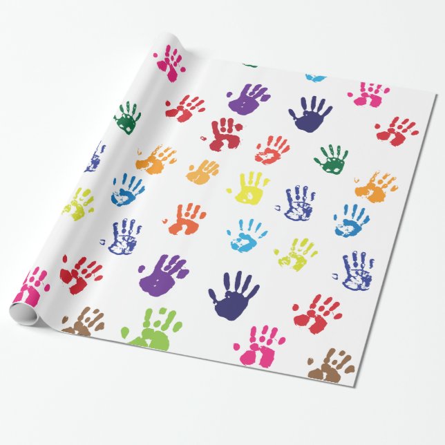 Handprints Wrapping Paper (Unrolled)