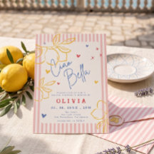 Handrawn Ciao Bella lemon Italian Bridal Shower