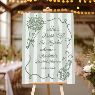 Handrawn Fresh Off the Market Bridal Shower Foam Board
