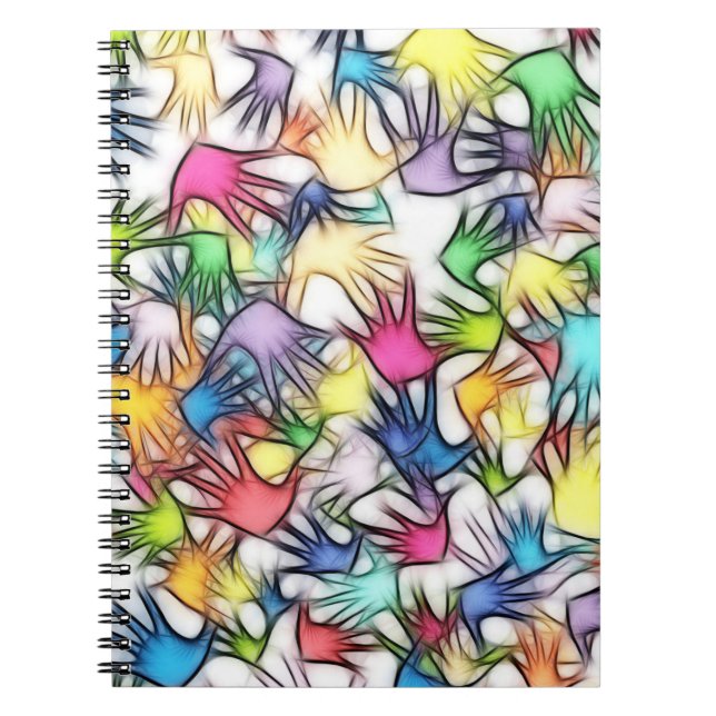 Hands abstract background texture notebook (Front)