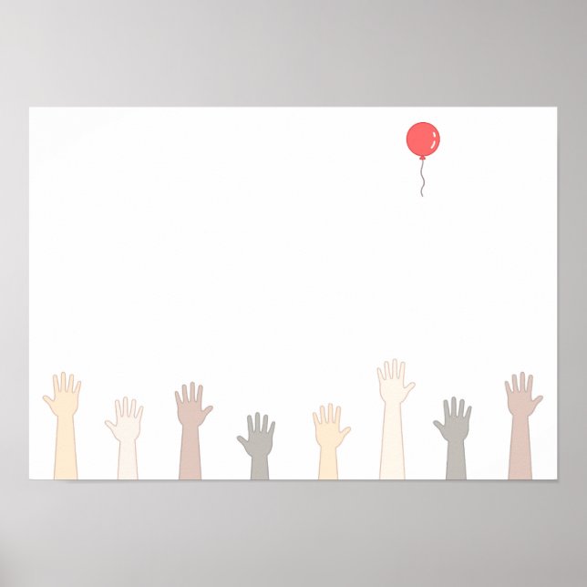 Hands and a red balloon. poster (Front)