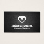 Hands and Heart Icon | Black Texture Background (Front)