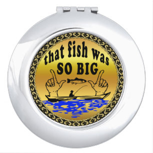 Hands apart showing a fish and a boat with water mirror for makeup